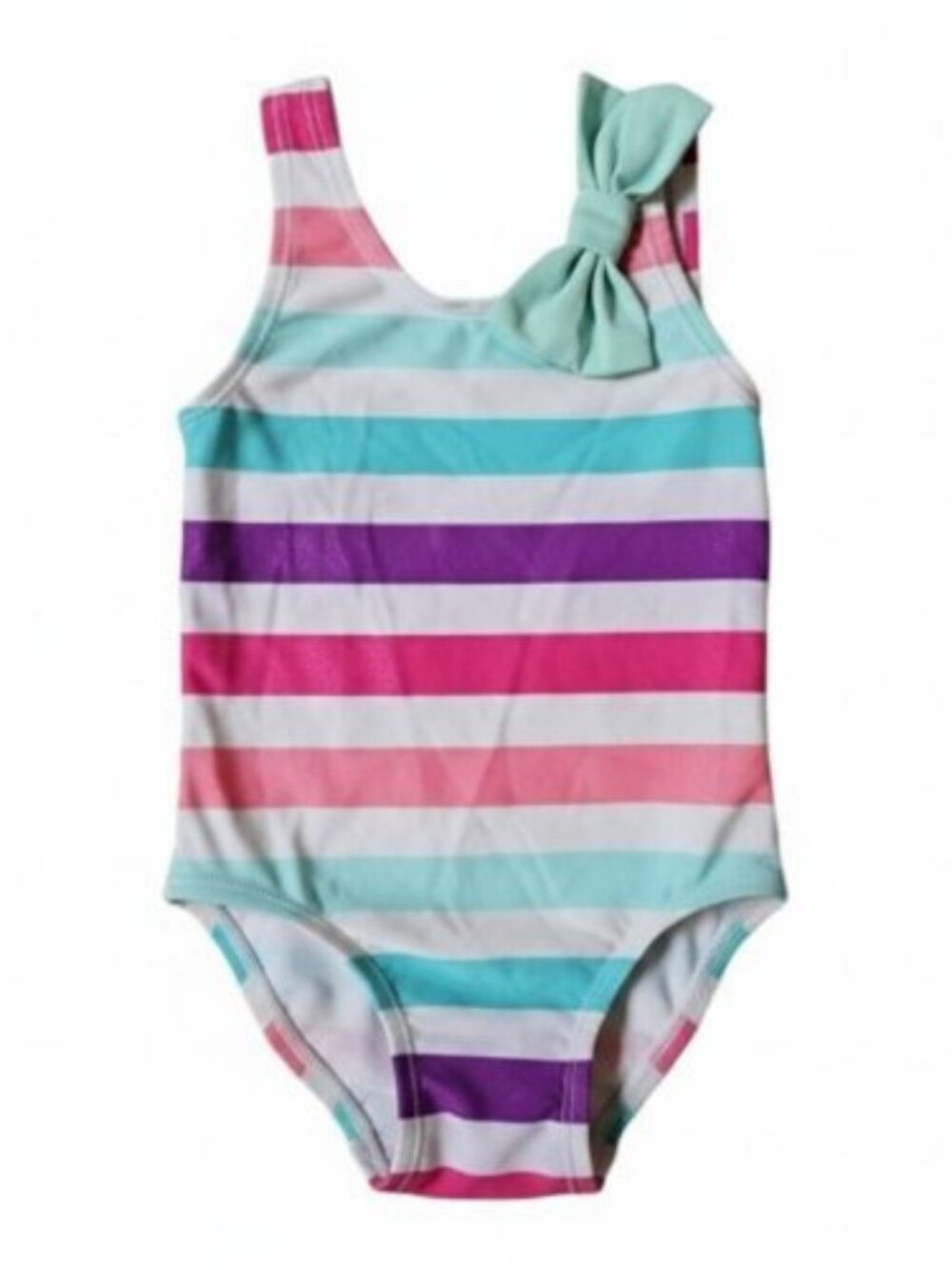 CIRCO Striped Bow Trim One Piece Bathing Suit Girls Size 12 months